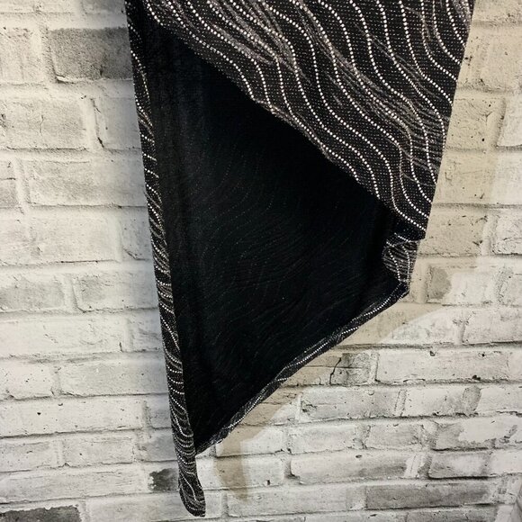 Vintage 90s Y2K One Shoulder Asymmetric High Low Hem Metallic Maxi Dress - Picture 4 of 16